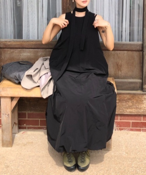 Aelina（エリナ）の「ノースリーブワンピース（ワンピース・レディース・ホワイト/ブラック・F）」の5枚目の写真