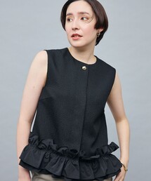ノーリーズブラックジレベスト NOLLEY'S ベスト ジレ 「手洗い可能」ドライタッチ肩タック