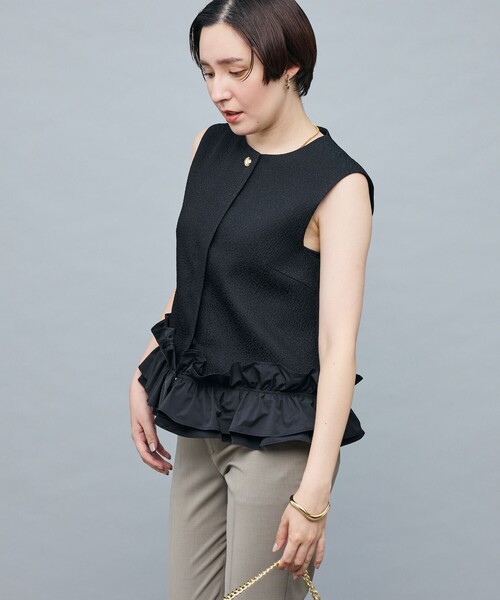 NOLLEY’S Sophi(ノーリーズソフィ)の「マトラッセ裾フリルジレ(ベスト・レディース・ブラック/オフホワイト・38)」の21枚目の写真