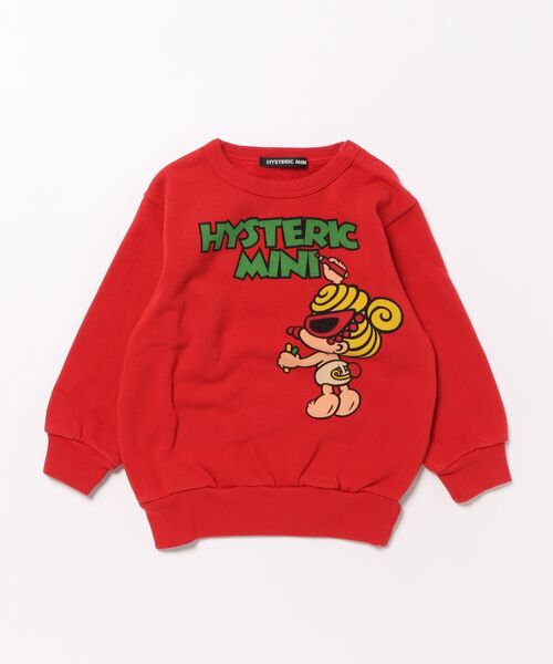 HYSTERIC MINI（ヒステリックミニ）の「DRAWING MINI 裏毛トレーナー（スウェット・キッズ・ブラック/レッド/ライトグレー/パープル・90）」の4枚目の写真