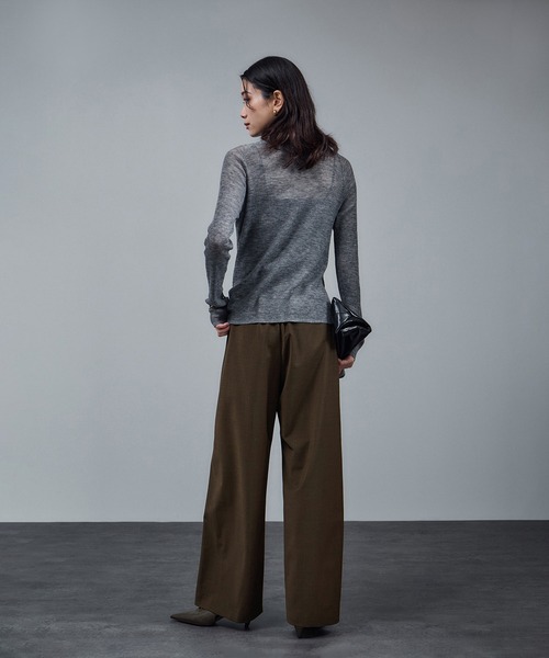 27,500円！　V12 × LEON グレー サイドポケット付きパンツ ベロア GREENWOOLサイドベロアラインパンツ［ストレッチ・接触冷感・防シワ