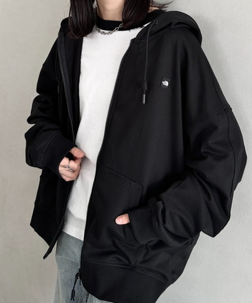 THE NORTH FACE（ザノースフェイス）の「国内未発売  THE NORTH FACE(ザ・ノースフェイス)/ESSENTIAL HOOD ZIP UP/ワンポイント ロゴ ジップパーカー フーディ タックデザイン（パーカー・レディース・ブラウン/グレー/ブラック・L/XXL/M/XL）」の8枚目の写真