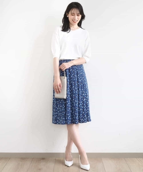 OFUON le MK(オフオンルエムケー)の「ハイゲージVネックニット/UVカット/接触冷感/洗える/WEB限定サイズあり(ニット/セーター・レディース・ライトブルー/ピンク/ブラウン/ホワイト・38/36)」の10枚目の写真