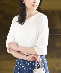 OFUON le MK | ハイゲージVネックニット/UVカット/接触冷感/洗える/WEB限定サイズあり(ニット/セーター)