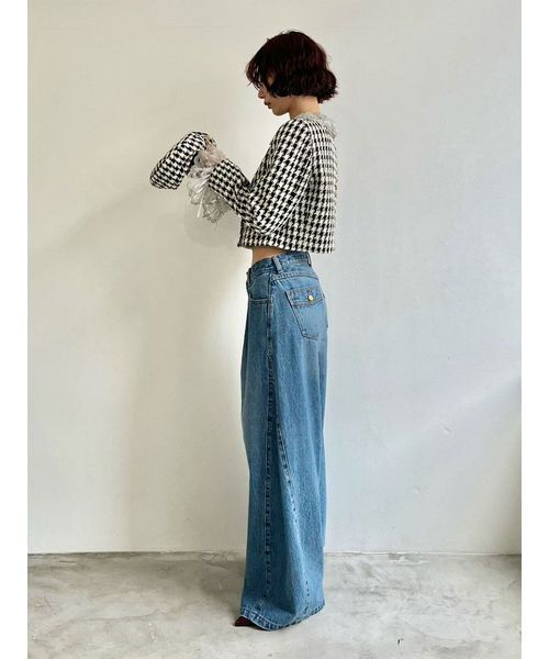 スカラップビジューアタッチドジャケット Lily Brown （リリーブラウン)スカラップビジューアタッチド