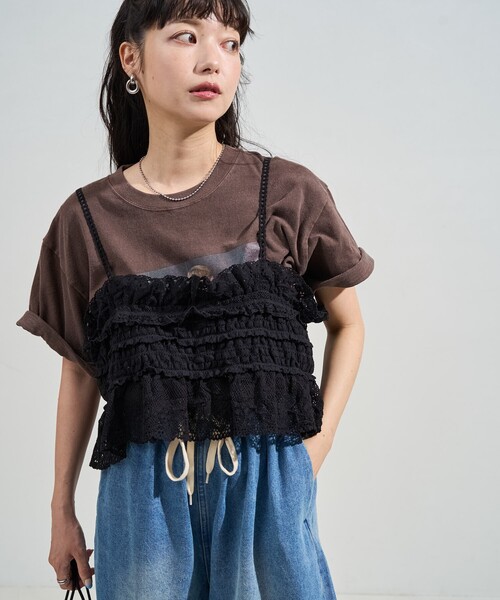 セール】ヴィンテージ風 2WAYレースビスチェ/バックリボン キャミ