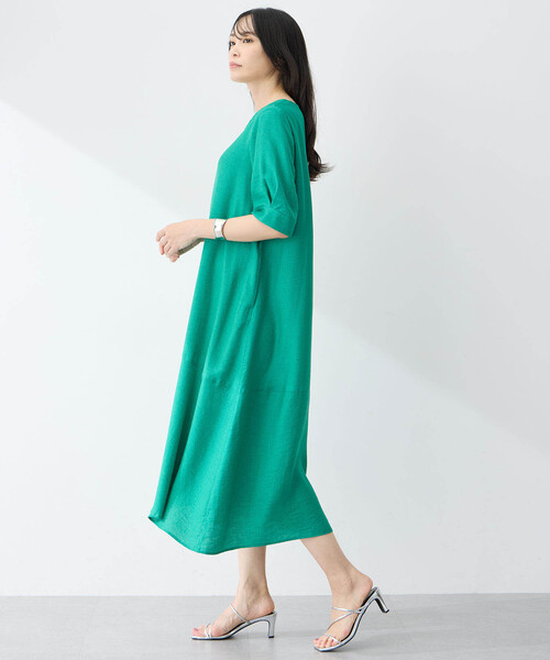 A/C DESIGN BY ALPHA CUBIC（エーシーデザインバイアルファキュービック）の「スキッパーワンピース【接触冷感】（ワンピース・レディース・ブラック/グリーン・9号/11号/13号）」の13枚目の写真