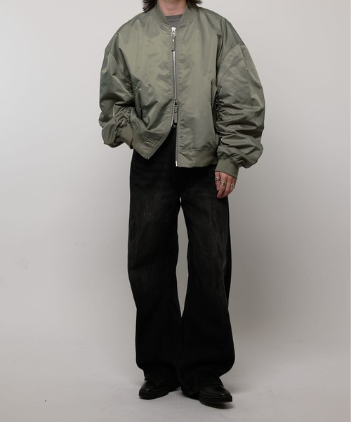 Neucon/ニューコン　シャーリングアームボリュームナイロンMA-1 ブラック Lui's（ルイス） ma1 ma-1 「Neucon/ニューコン」シャーリングアーム