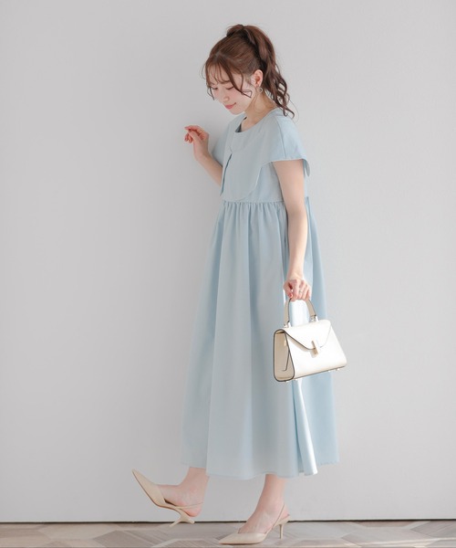 Fit more（フィットモア）の「ケープカラーワンピース（ワンピース・レディース・ブラック・LONG/SHORT）」の3枚目の写真