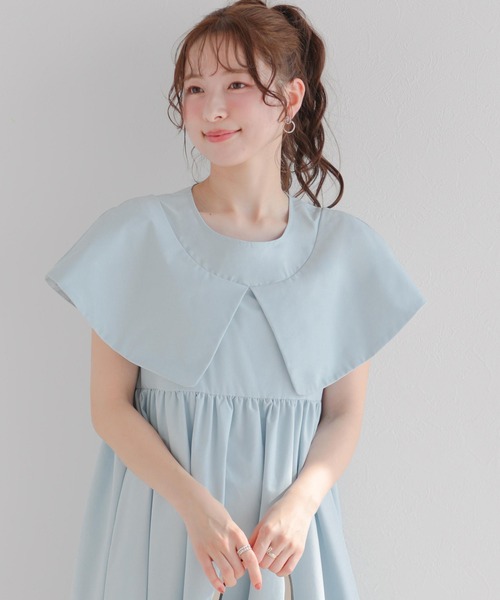Fit more（フィットモア）の「ケープカラーワンピース（ワンピース・レディース・ブラック・LONG/SHORT）」の6枚目の写真