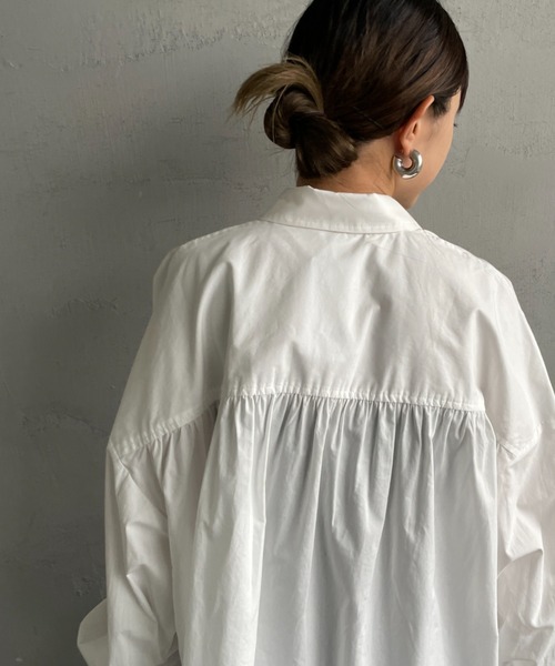 JF Ready Made（ジェイエフレディメイド）の「[Jf Ready Made/ジェイエフレディメイド] サイドリボン ギャザーシャツブラウス（シャツ/ブラウス・レディース・ホワイト/ブラック/サックスブルー/オフホワイト・F）」の22枚目の写真