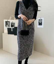 CHUL（チュル）の「クラシックツイードワンピース（ワンピース）」