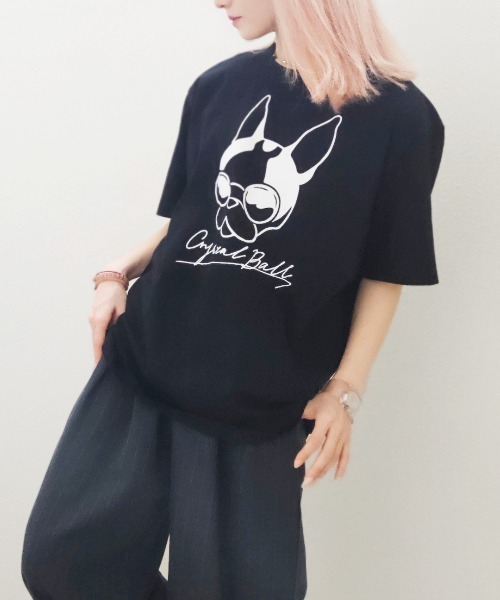 CRYSTAL BALL(クリスタルボール)の「VacancesHIPPIE BIG T-shirt(Tシャツ/カットソー・レディース・Cream/ブラック/ホワイト・FREE)」の2枚目の写真