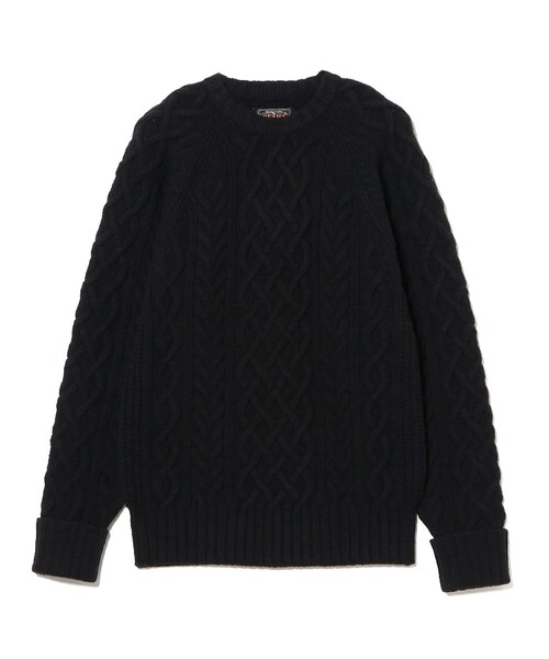 BEAMS PLUS（ビームスプラス）の「5G アラン クルーネック ニット（ニット/セーター・メンズ・ホワイト/ネイビー・S/M/L/XL）」の9枚目の写真