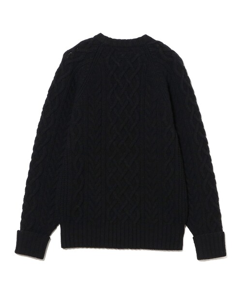BEAMS PLUS（ビームスプラス）の「5G アラン クルーネック ニット（ニット/セーター・メンズ・ホワイト/ネイビー・S/M/L/XL）」の8枚目の写真