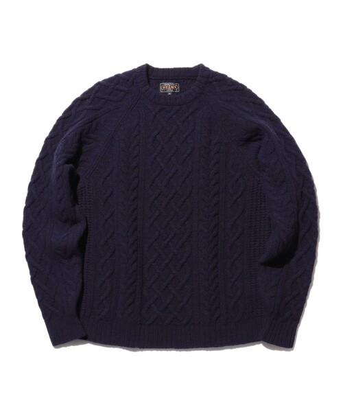 BEAMS PLUS（ビームスプラス）の「5G アラン クルーネック ニット（ニット/セーター・メンズ・ホワイト/ネイビー・S/M/L/XL）」の18枚目の写真