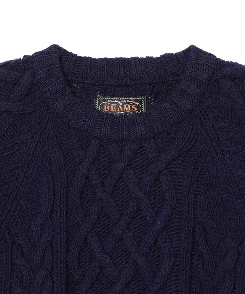 BEAMS PLUS（ビームスプラス）の「5G アラン クルーネック ニット（ニット/セーター・メンズ・ホワイト/ネイビー・S/M/L/XL）」の16枚目の写真