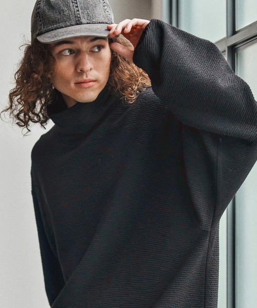CAMBIO（カンビオ）の「mlt5337-Loose Neck Pullover プルオーバー(A55325cmb)（Tシャツ/カットソー・メンズ・チャコールグレー/ナチュラル/ミックスグレー/ブラック・L/M/S）」の2枚目の写真