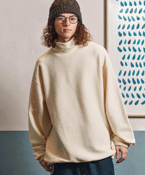 CAMBIO（カンビオ）の「mlt5337-Loose Neck Pullover プルオーバー(A55325cmb)（Tシャツ/カットソー・メンズ・チャコールグレー/ナチュラル/ミックスグレー/ブラック・L/M/S）」の7枚目の写真