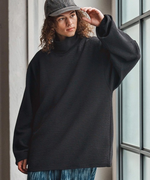 CAMBIO（カンビオ）の「mlt5337-Loose Neck Pullover プルオーバー(A55325cmb)（Tシャツ/カットソー・メンズ・チャコールグレー/ナチュラル/ミックスグレー/ブラック・L/M/S）」の10枚目の写真