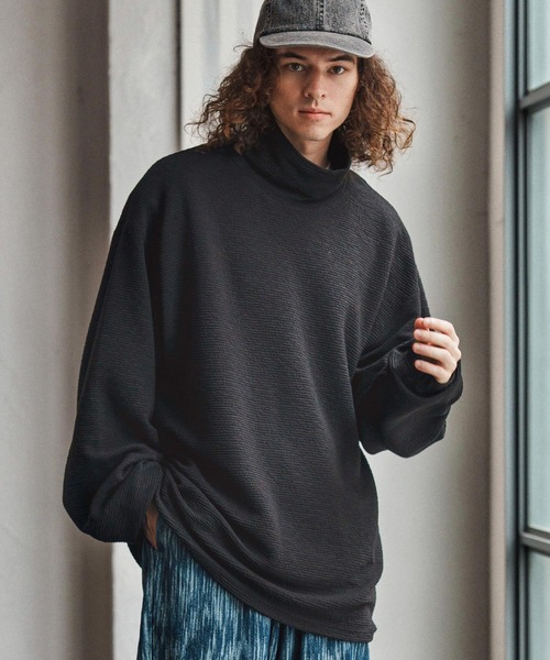 CAMBIO（カンビオ）の「mlt5337-Loose Neck Pullover プルオーバー(A55325cmb)（Tシャツ/カットソー・メンズ・チャコールグレー/ナチュラル/ミックスグレー/ブラック・L/M/S）」の12枚目の写真