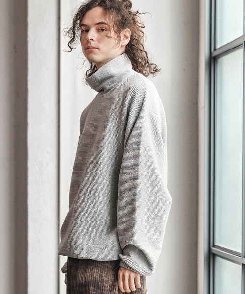 CAMBIO（カンビオ）の「mlt5337-Loose Neck Pullover プルオーバー(A55325cmb)（Tシャツ/カットソー・メンズ・チャコールグレー/ナチュラル/ミックスグレー/ブラック・L/M/S）」の16枚目の写真