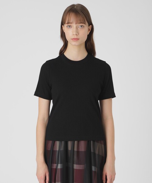 BLUE LABEL CRESTBRIDGE(ブルーレーベルクレストブリッジ)の「テレコカットソー(Tシャツ/カットソー・レディース・ブラック/ホワイト・38)」の2枚目の写真