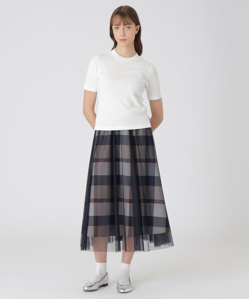 BLUE LABEL CRESTBRIDGE(ブルーレーベルクレストブリッジ)の「テレコカットソー(Tシャツ/カットソー・レディース・ブラック/ホワイト・38)」の12枚目の写真
