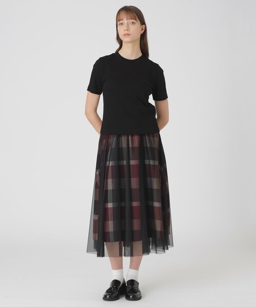 BLUE LABEL CRESTBRIDGE(ブルーレーベルクレストブリッジ)の「テレコカットソー(Tシャツ/カットソー・レディース・ブラック/ホワイト・38)」の7枚目の写真