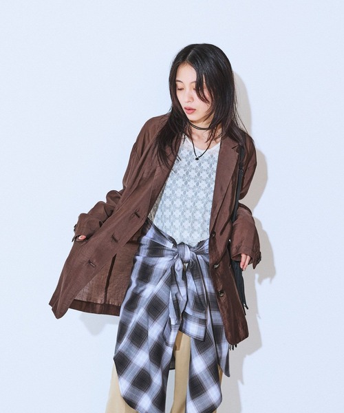 JEANASIS（ジーナシス）の「バックギャザーテーラードジャケット/580959（テーラードジャケット・レディース・アイボリー/ブラック/ブラウン・FREE）」の4枚目の写真