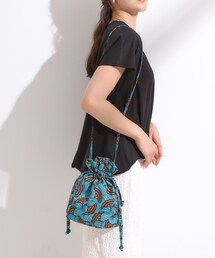 SHOO・LA・RUE | ころんとしたフォルムが魅力 ラタプリント 巾着ショルダーバッグ(ショルダーバッグ)