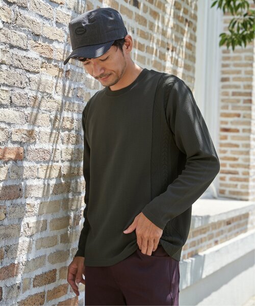 ikka(イッカ)の「フクレジャカード切り替えロンT(Tシャツ/カットソー・メンズ・ブラック/ホワイト/ライム/ネイビー/ベージュ・M/L/XL/S)」の6枚目の写真