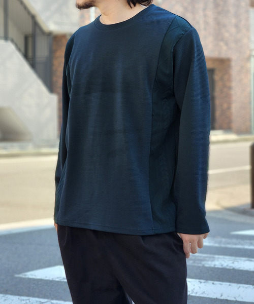 ikka(イッカ)の「フクレジャカード切り替えロンT(Tシャツ/カットソー・メンズ・ブラック/ホワイト/ライム/ネイビー/ベージュ・M/L/XL/S)」の5枚目の写真