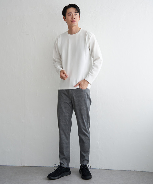 ikka(イッカ)の「フクレジャカード切り替えロンT(Tシャツ/カットソー・メンズ・ブラック/ホワイト/ライム/ネイビー/ベージュ・M/L/XL/S)」の9枚目の写真