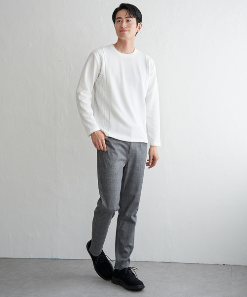 ikka(イッカ)の「フクレジャカード切り替えロンT(Tシャツ/カットソー・メンズ・ブラック/ホワイト/ライム/ネイビー/ベージュ・M/L/XL/S)」の10枚目の写真
