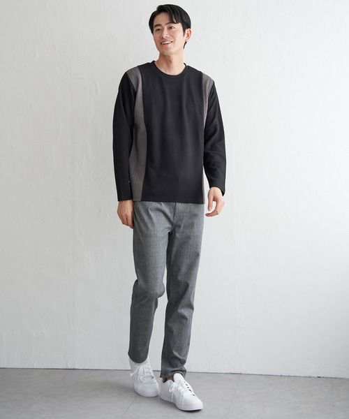 ikka(イッカ)の「フクレジャカード切り替えロンT(Tシャツ/カットソー・メンズ・ブラック/ホワイト/ライム/ネイビー/ベージュ・M/L/XL/S)」の12枚目の写真