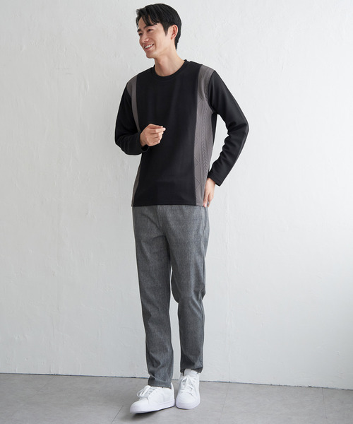 ikka(イッカ)の「フクレジャカード切り替えロンT(Tシャツ/カットソー・メンズ・ブラック/ホワイト/ライム/ネイビー/ベージュ・M/L/XL/S)」の13枚目の写真