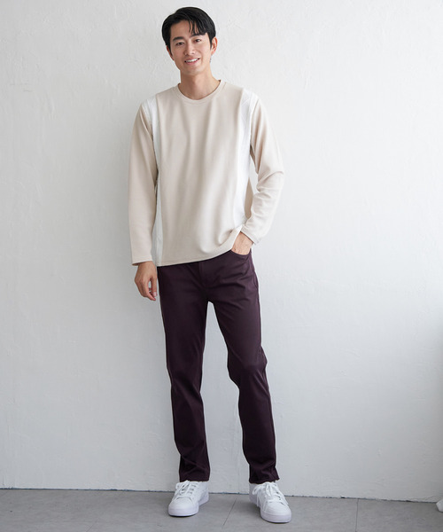 ikka(イッカ)の「フクレジャカード切り替えロンT(Tシャツ/カットソー・メンズ・ブラック/ホワイト/ライム/ネイビー/ベージュ・M/L/XL/S)」の15枚目の写真