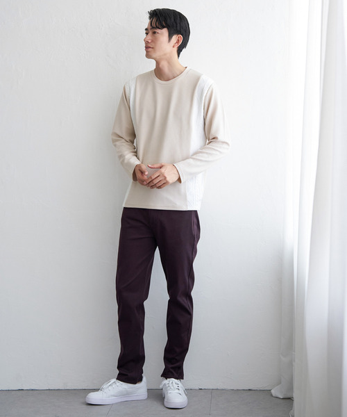 ikka(イッカ)の「フクレジャカード切り替えロンT(Tシャツ/カットソー・メンズ・ブラック/ホワイト/ライム/ネイビー/ベージュ・M/L/XL/S)」の16枚目の写真