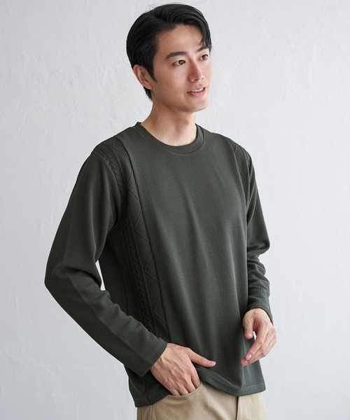 ikka(イッカ)の「フクレジャカード切り替えロンT(Tシャツ/カットソー・メンズ・ブラック/ホワイト/ライム/ネイビー/ベージュ・M/L/XL/S)」の17枚目の写真