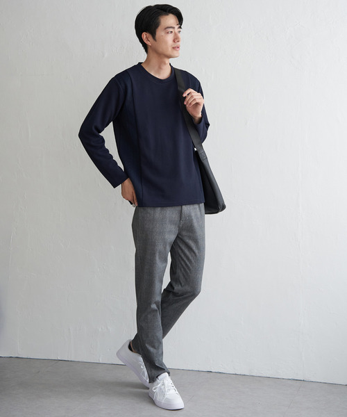 ikka(イッカ)の「フクレジャカード切り替えロンT(Tシャツ/カットソー・メンズ・ブラック/ホワイト/ライム/ネイビー/ベージュ・M/L/XL/S)」の21枚目の写真
