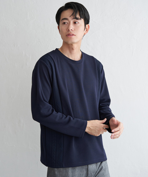 ikka(イッカ)の「フクレジャカード切り替えロンT(Tシャツ/カットソー・メンズ・ブラック/ホワイト/ライム/ネイビー/ベージュ・M/L/XL/S)」の20枚目の写真