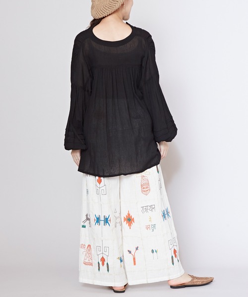 チャイハネ(チャイハネ)の「【チャイハネ】ラジャラン刺繍ワイドパンツ(その他パンツ・レディース・ネイビー/イエロー/ホワイト・FREE)」の7枚目の写真