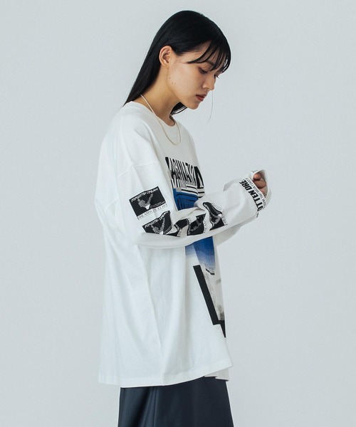 tシャツ (OKIRAKU×ROSEBUD) GRAPHIC LONG SLEEVE TEE レディース OKIRAKU×ROSEBUD) GRAPHIC LONG SLEEVE TEE（Tシャツ/カットソー