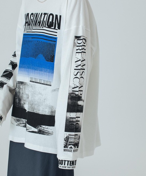 OKIRAKU（オキラク）の「(OKIRAKU×ROSEBUD) GRAPHIC LONG SLEEVE TEE（Tシャツ/カットソー・レディース・ホワイト/ブラック・ONE SIZE）」の8枚目の写真