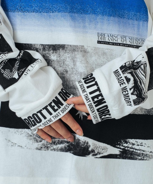 OKIRAKU（オキラク）の「(OKIRAKU×ROSEBUD) GRAPHIC LONG SLEEVE TEE（Tシャツ/カットソー・レディース・ホワイト/ブラック・ONE SIZE）」の13枚目の写真