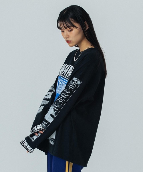 tシャツ (OKIRAKU×ROSEBUD) GRAPHIC LONG SLEEVE TEE レディース OKIRAKU×ROSEBUD) GRAPHIC LONG SLEEVE TEE（Tシャツ/カットソー