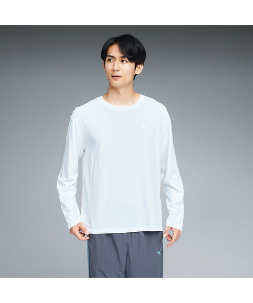 PUMA(プーマ)の「PUMA プーマ メンズ ESS MX リラックスド キャット 長袖 Tシャツ(Tシャツ/カットソー・メンズ・ホワイト/ブルー/ブラック/ブラウン系その他・LARGE/MEDIUM/SMALL/X-LARGE/XX-LARGE)」の1枚目の写真