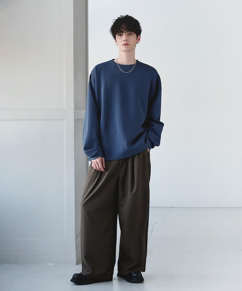 ETELIO（エテリオ）の「コットンポンチ/ヴィンテージ加工ピグメントロングTシャツ【ドローコード付き】（Tシャツ/カットソー・メンズ・ホワイト/チャコール/グレー系/ブラック系2/ブラウン/ワイン/ブルーグリーン/ブラック・M/S/XL/L/XS）」の22枚目の写真