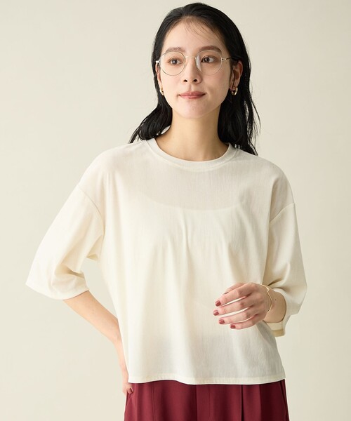 ANY(エニィ)の「チュールフロッキープルオーバー(Tシャツ/カットソー・レディース・グレー系/ワイン系/アイボリー系・F)」の4枚目の写真